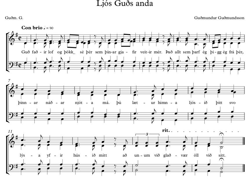 Ljós Guðs anda_lag